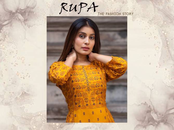 New Rupa 8137 Heavy Fancy Ethnic Wear Rayon Printed Long Kurti Collection